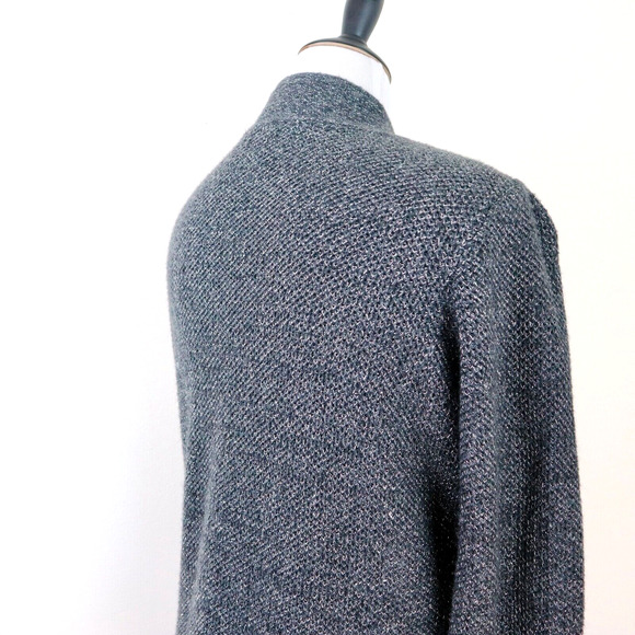 Victoria's Secret Size M Shimmer Knit Open Front Cardigan Black Silver - Picture 5 of 11